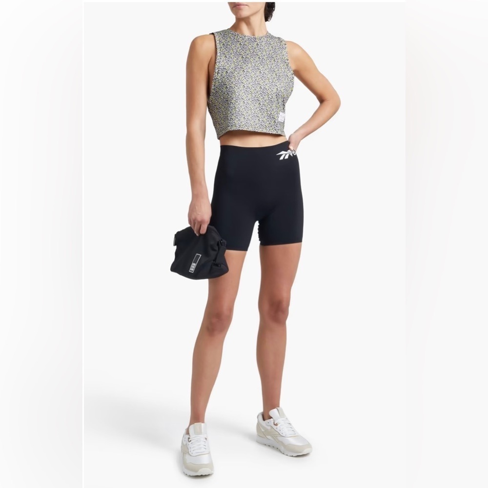 Adam Selman Sport Cropped Floral Print Tank Top size XS
